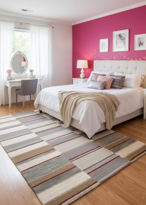 5'0 X 8'0 Hand-Tufted Multicolored Stripes Wool Modern Rug