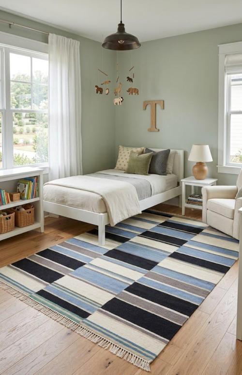 5'0 X 8'0 Hand-Tufted Multicolored Modern Oriental Wool Rug