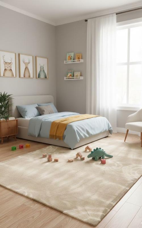 5'0 X 8'0 Hand-Tufted Brown Modern Oriental Wool Rug