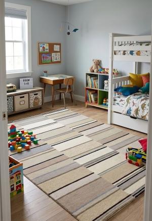 5'0 X 8'0 Multicolored Hand-Tufted Oriental Modern Wool Rug