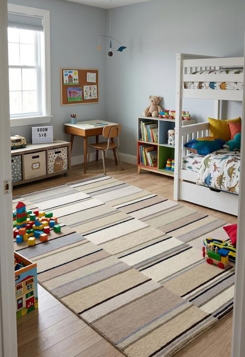 5'0 X 8'0 Multicolored Hand-Tufted Oriental Modern Wool Rug