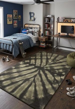 5'0 X 8'0 Dark Brown Tie-Dye Hand-Tufted Modern Wool Rug