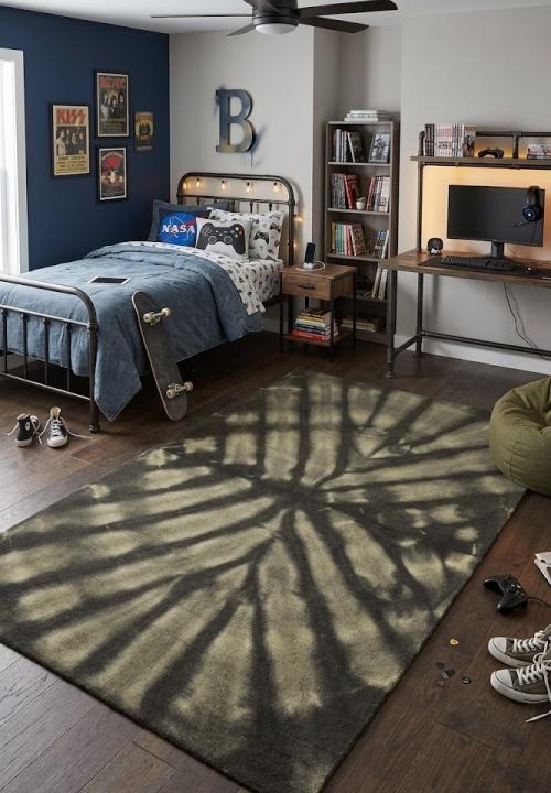 5'0 X 8'0 Dark Brown Tie-Dye Hand-Tufted Modern Wool Rug