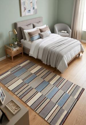 5'0 X 8'0 Hand-Tufted Multicolored Stripes Modern Wool Rug