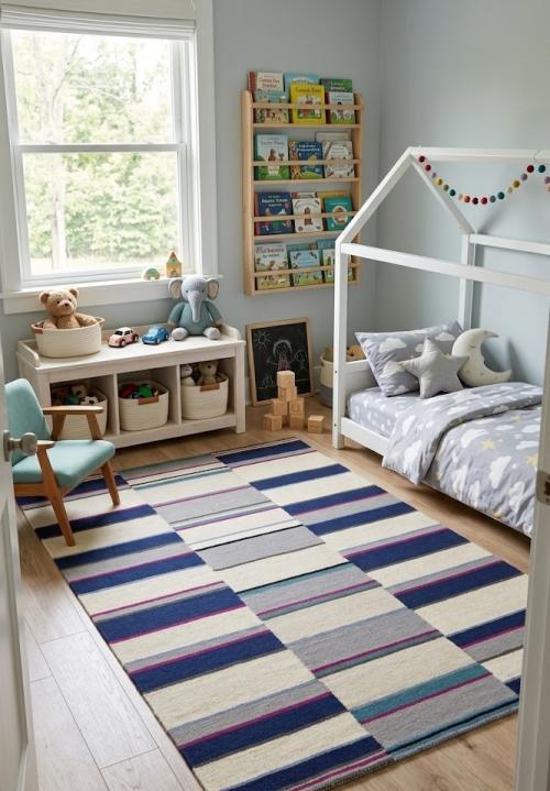 5'0 X 8'0 Multicolored Modern Hand-Tufted Oriental Wool Rug