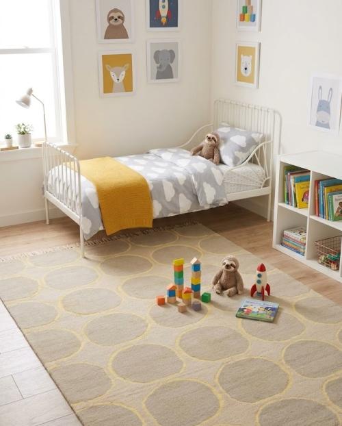 Beige Abstract 5X8 Hand-Tufted Modern Rug