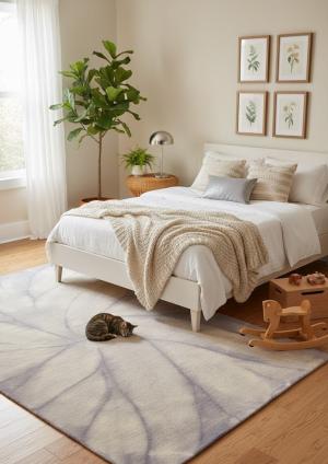 Pastel Purple Tie-Dye 5X8 Hand-Tufted Modern Rug