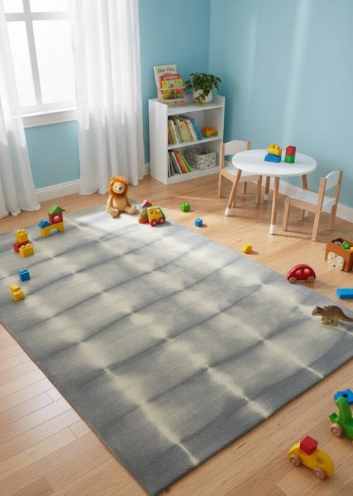 5'0 X 8'0 Gray Tie-Dye Hand-Tufted Contemporary Wool Rug