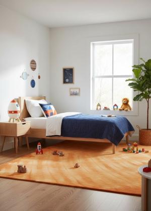 Solar Orange Tie-Dye 5X8 Hand-Tufted Modern Rug