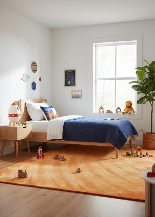 Solar Orange Tie-Dye 5X8 Hand-Tufted Modern Rug