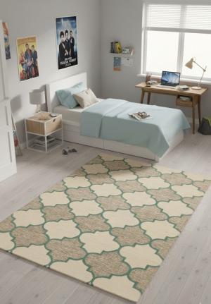 5'0 x 8'0 Hand-Tufted Multicolored Trellis Modern Area Rug