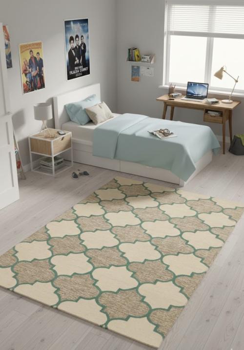 5'0 x 8'0 Hand-Tufted Multicolored Trellis Modern Area Rug