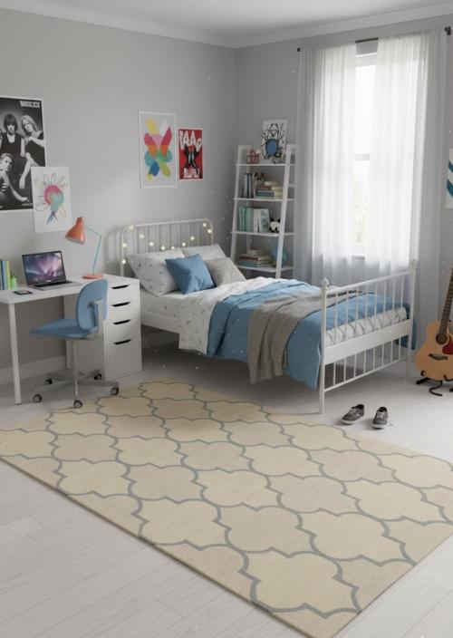 5'0 X 8'0 Contemporary Cream & Gray Hand-Tufted Wool Rug