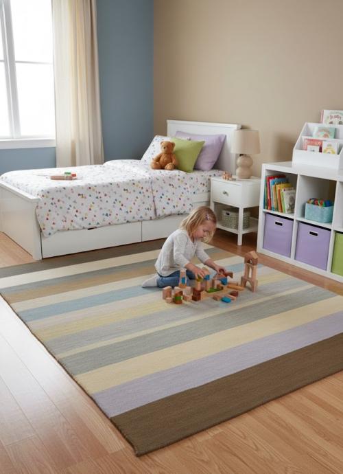 5'0 X 8'0 Hand-Tufted Multicolored Oriental Modern Wool Rug