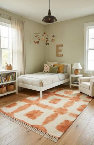 5'0 X 8'0 Marigold Tie-Dye Hand-Tufted Modern Wool Rug