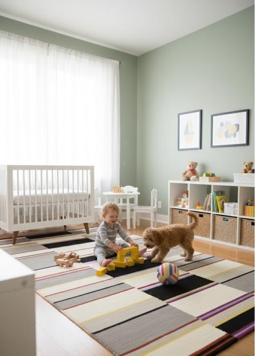 5'0 X 8'0 Multicolored Stripes Hand-Tufted Modern Wool Rug