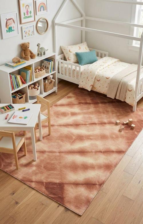 5'0 X 8'0 Rusty Brown Hand-Tufted Tie-Dye Contemporary Wool Rug