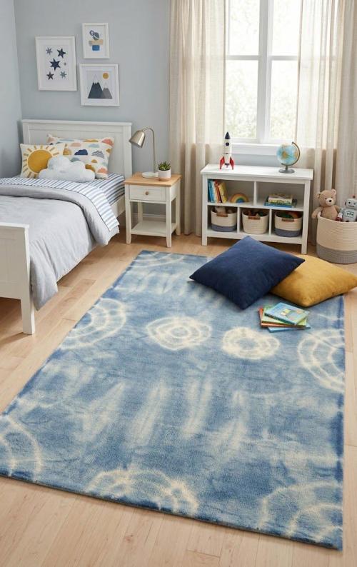 5'0 X 8'0 Hand-Tufted Tie-Dye Modern Wool Rug