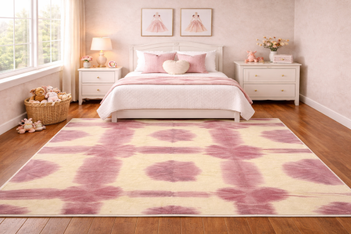 Blush Tie-Dye 5X8 Hand-Tufted Modern Rug