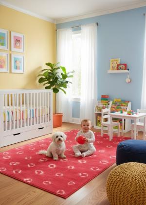 5'0 X 8'0 Hand-Tufted Tie-Dye Fuchsia Modern Wool Rug