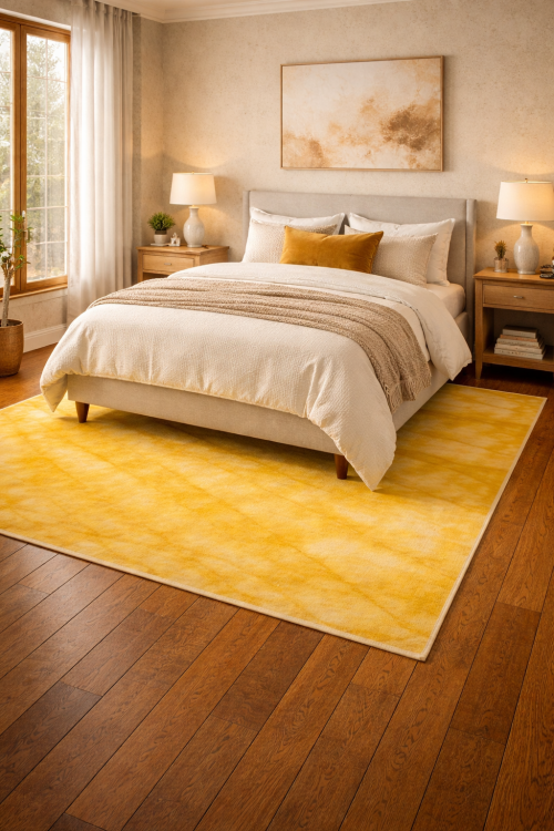 5'0 X 8'0 Hand-Tufted Tie-Dye Golden Modern Wool Rug