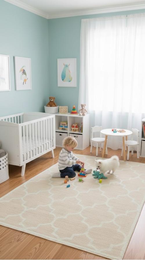 5'0 X 8'0 Hand-Tufted Beige Modern Trellis Wool Rug