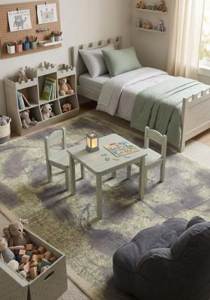 Multicolored Distressed 5X8 Hand-Tufted Modern Rug