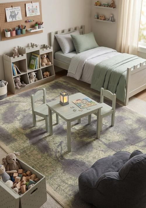 Multicolored Distressed 5X8 Hand-Tufted Modern Rug