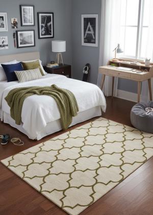 5'0 X 8'0 Hand-Tufted Trellis Abstract  Modern Wool Rug