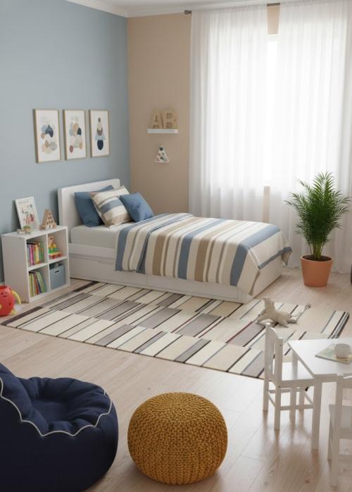 Multicolored Stripes 5X8 Hand-Tufted Modern Rug