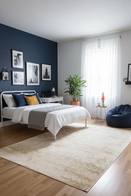 Distressed Beige Brown Abstract 5X8 Hand-Tufted Modern Rug