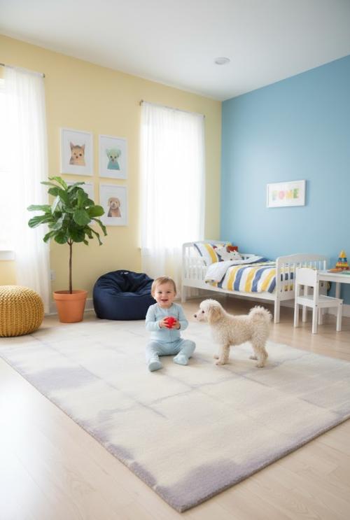 5'0 X 8'0 Mauve Abstract Hand-Tufted Tie-Dye Modern Wool Rug