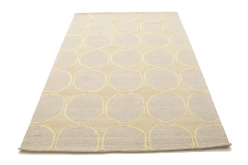 Beige & Cream Abstract 5X8 Hand-Tufted Modern Rug