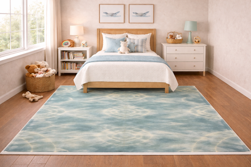 Dark Green Tie-Dye 5X8 Hand-Tufted Modern Rug