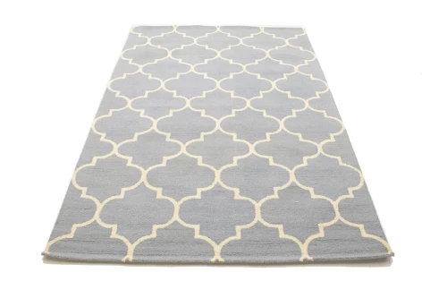 Cool Gray Trellis 5X8 Hand-Tufted Modern Rug