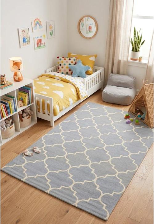 Cool Gray Trellis 5X8 Hand-Tufted Modern Rug