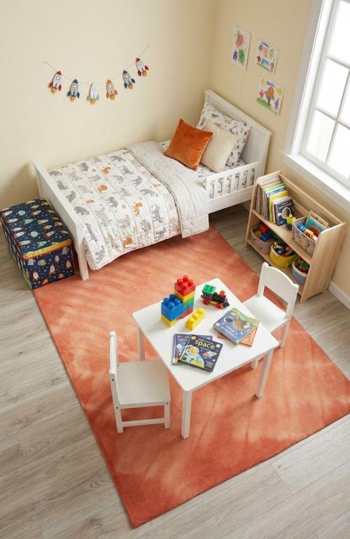 5'0 X 8'0 Coral Tie-Dye Hand-Tufted Contemporary Wool Rug