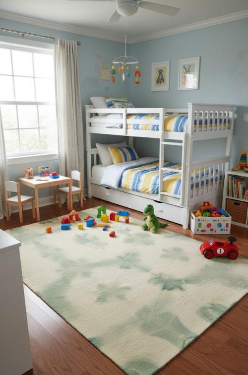 5'0 X 8'0 Green Hand-Tufted Contemporary Wool Rug