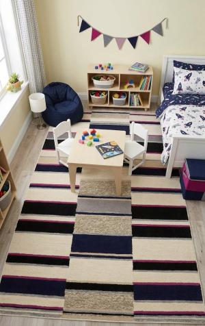 5'0 X 8'0 Multicolored Hand-Tufted Modern Area Wool Rug