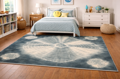 5'0 X 8'0 Hand-Tufted Hunter Green Tie-Dye Modern Wool Rug