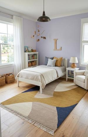 5'0 X 8'0 Abstract Multicolored Hand-Tufted Modern Wool Rug