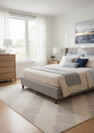 5'0 x 8'0 Modern Trellis Hand-Tufted Oriental Wool Rug