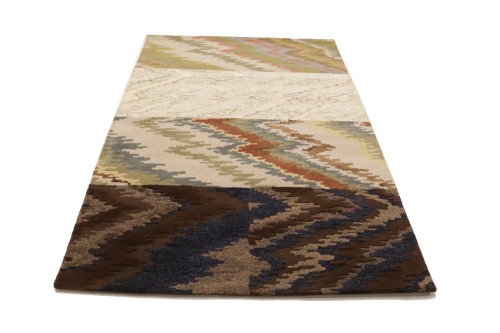 Multicolored Abstract 5X8 Hand-Tufted Modern Rug