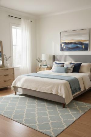 Greige Trellis 5X8 Hand-Tufted Modern Rug