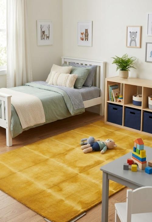 5'0 X 8'0 Gold Contemporary Tie-Dye Hand-Tufted Wool Rug