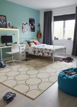 5'0 X 8'0 Hand-Tufted Geometric contemporary Wool Rug