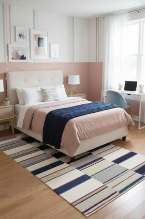 Multicolored Stripes 5X8 Hand-Tufted Modern Rug