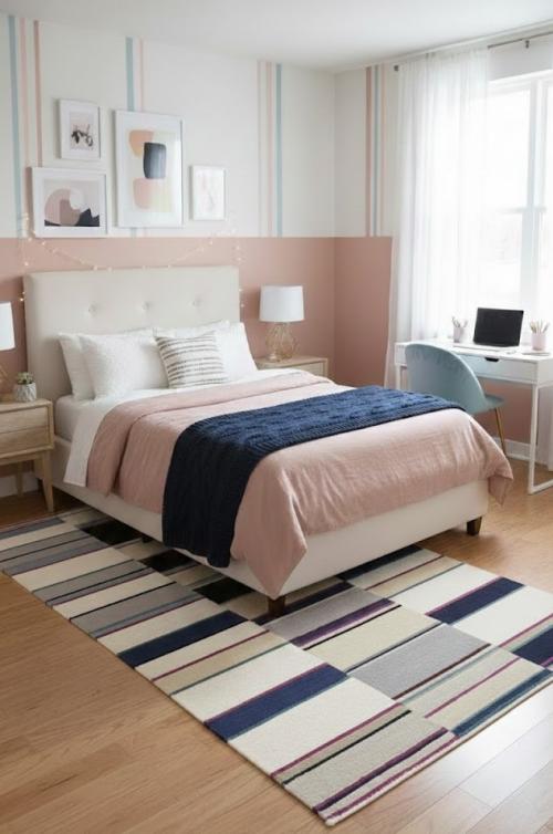 Multicolored Stripes 5X8 Hand-Tufted Modern Rug