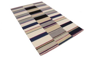 Multicolored Stripes 5X8 Hand-Tufted Modern Rug