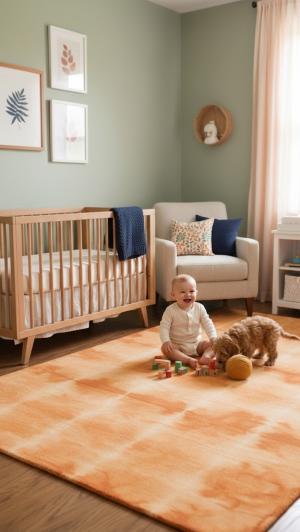 Solar Orange Tie-Dye 5X8 Hand-Tufted Modern Rug